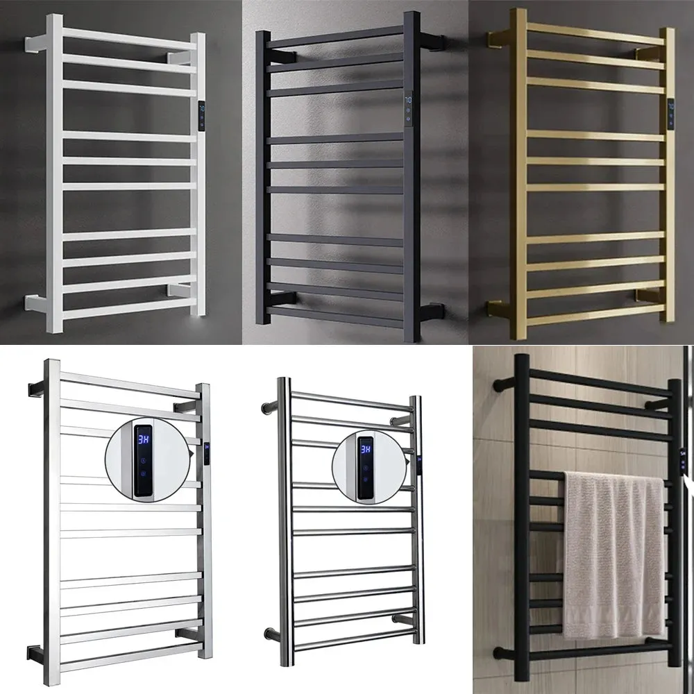 110V Electric Heated Towel Rail Stainless Steel Smart Heated Towel Rail