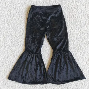 Aier - Black Velvet Bell Pants