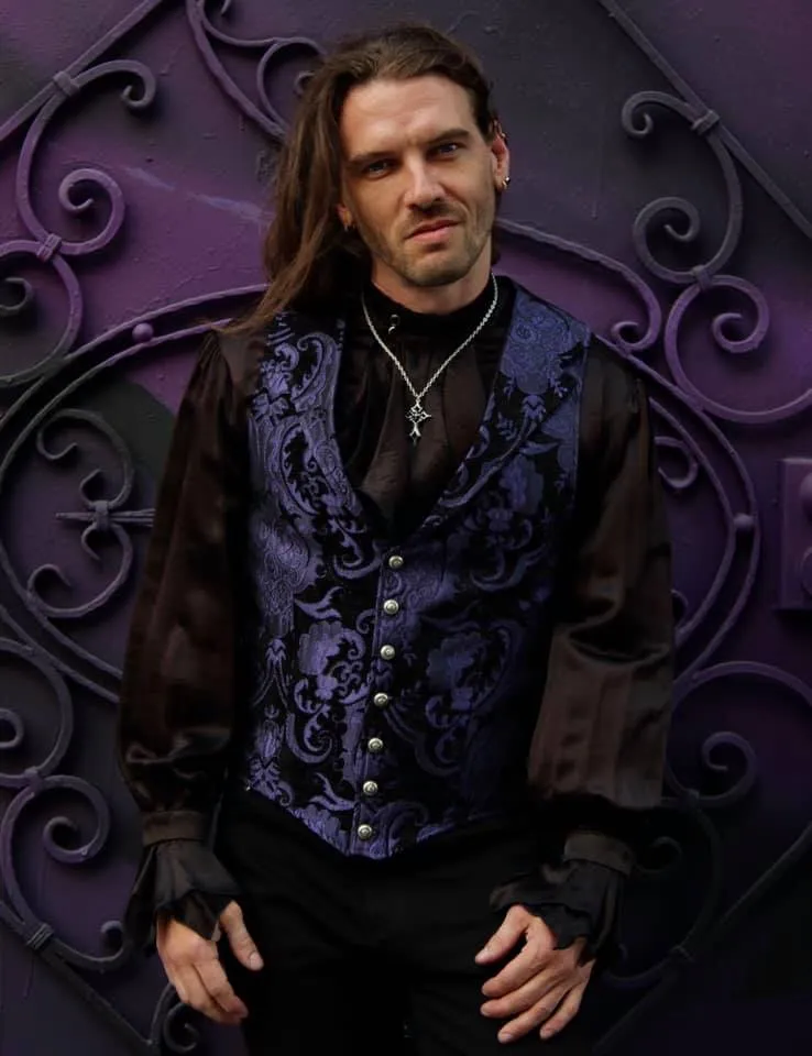 ARISTOCRAT VEST - PURPLE/BLACK TAPESTRY