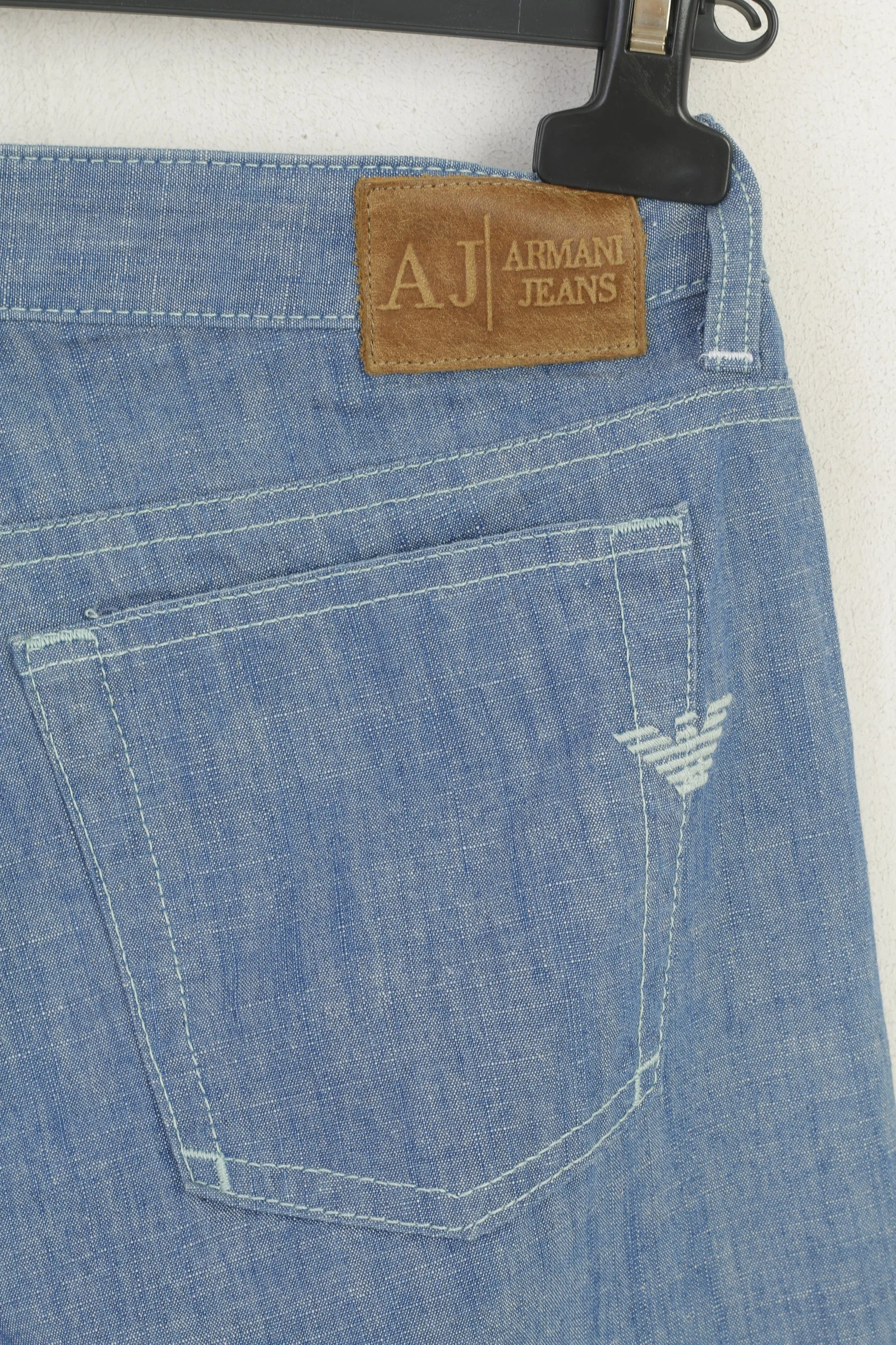 Armani Jeans Women 27 Trousers Blue Cotton Italy Indigo Series 004 Bootcut Pants