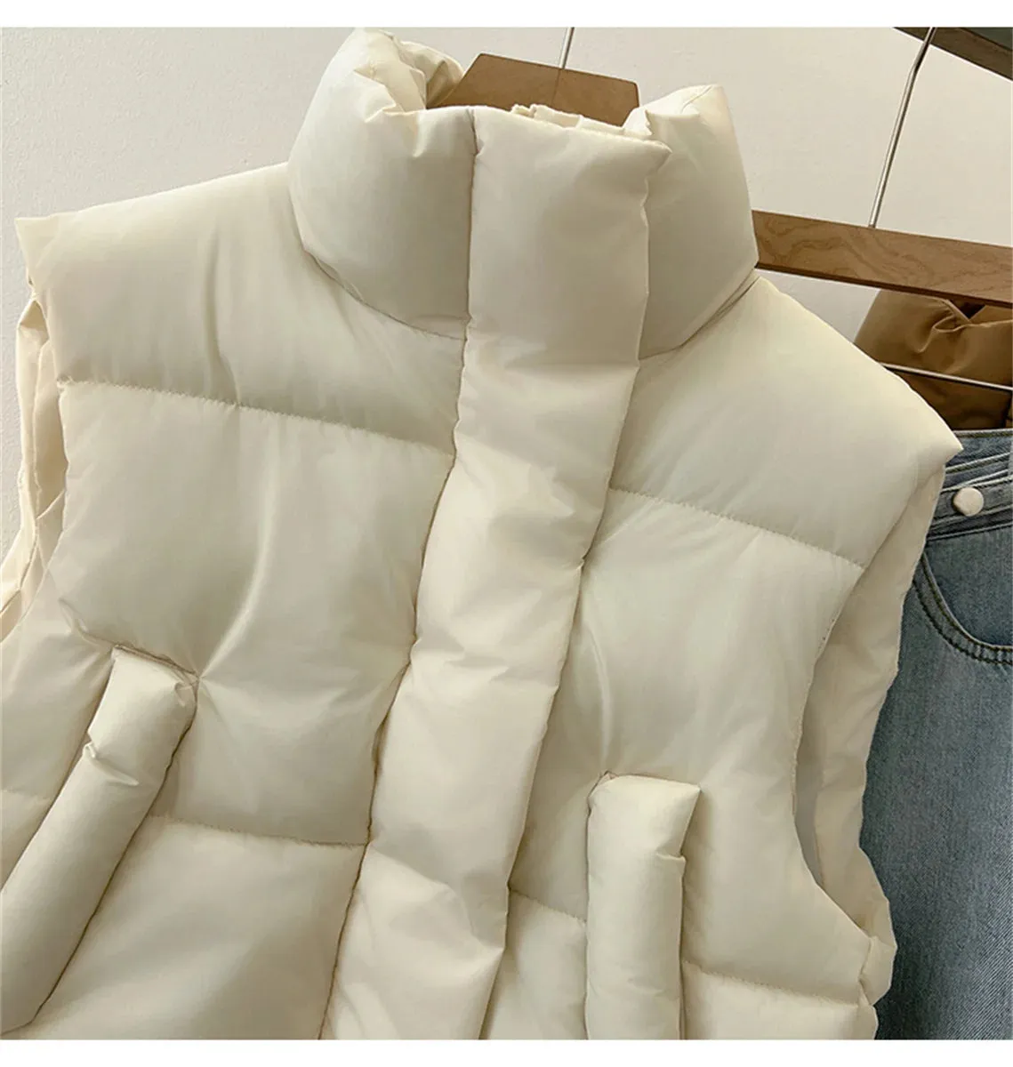 Autumn Winter Y2K Vest Women Thick Warm Down Vest Harajuku