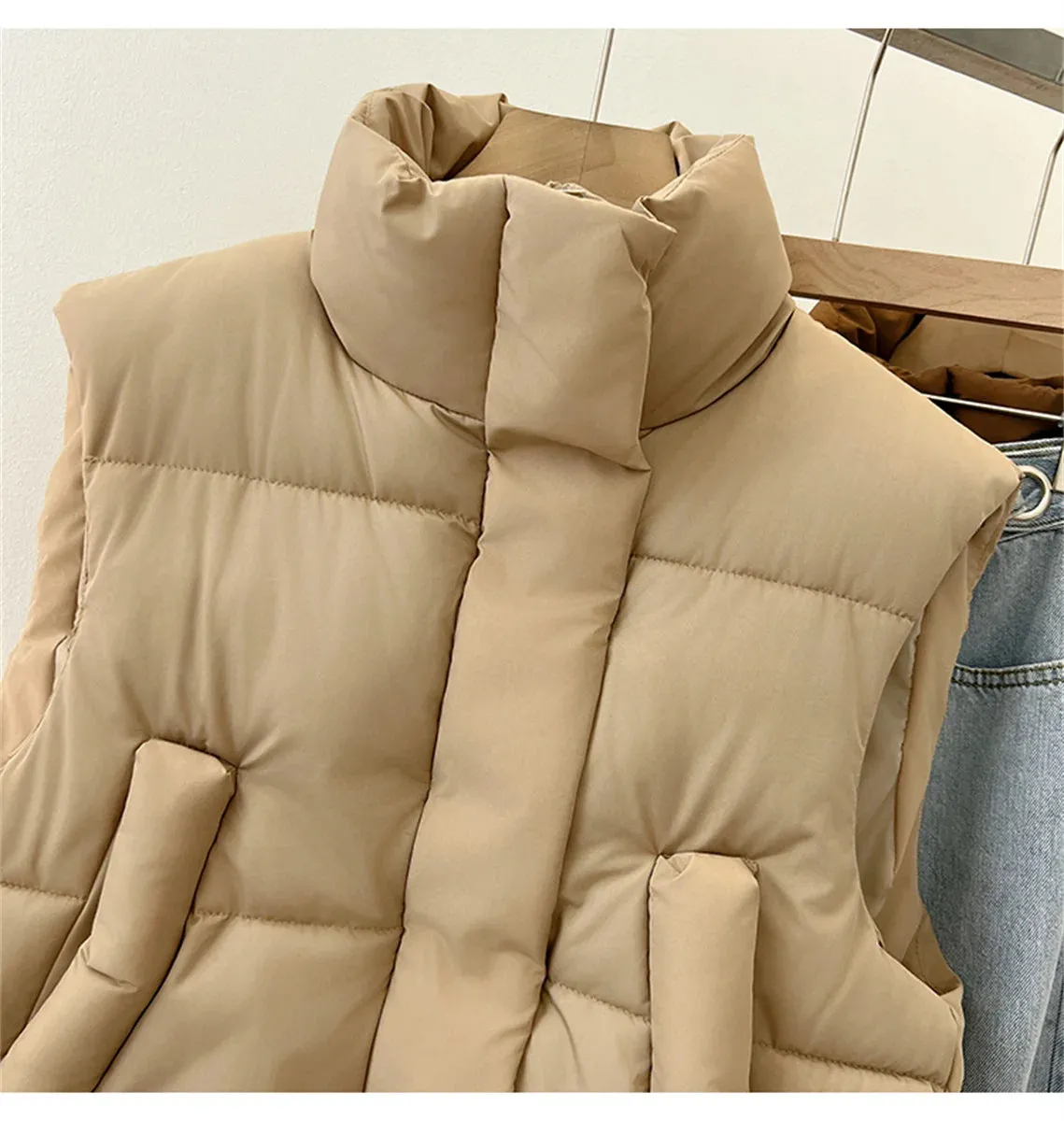 Autumn Winter Y2K Vest Women Thick Warm Down Vest Harajuku