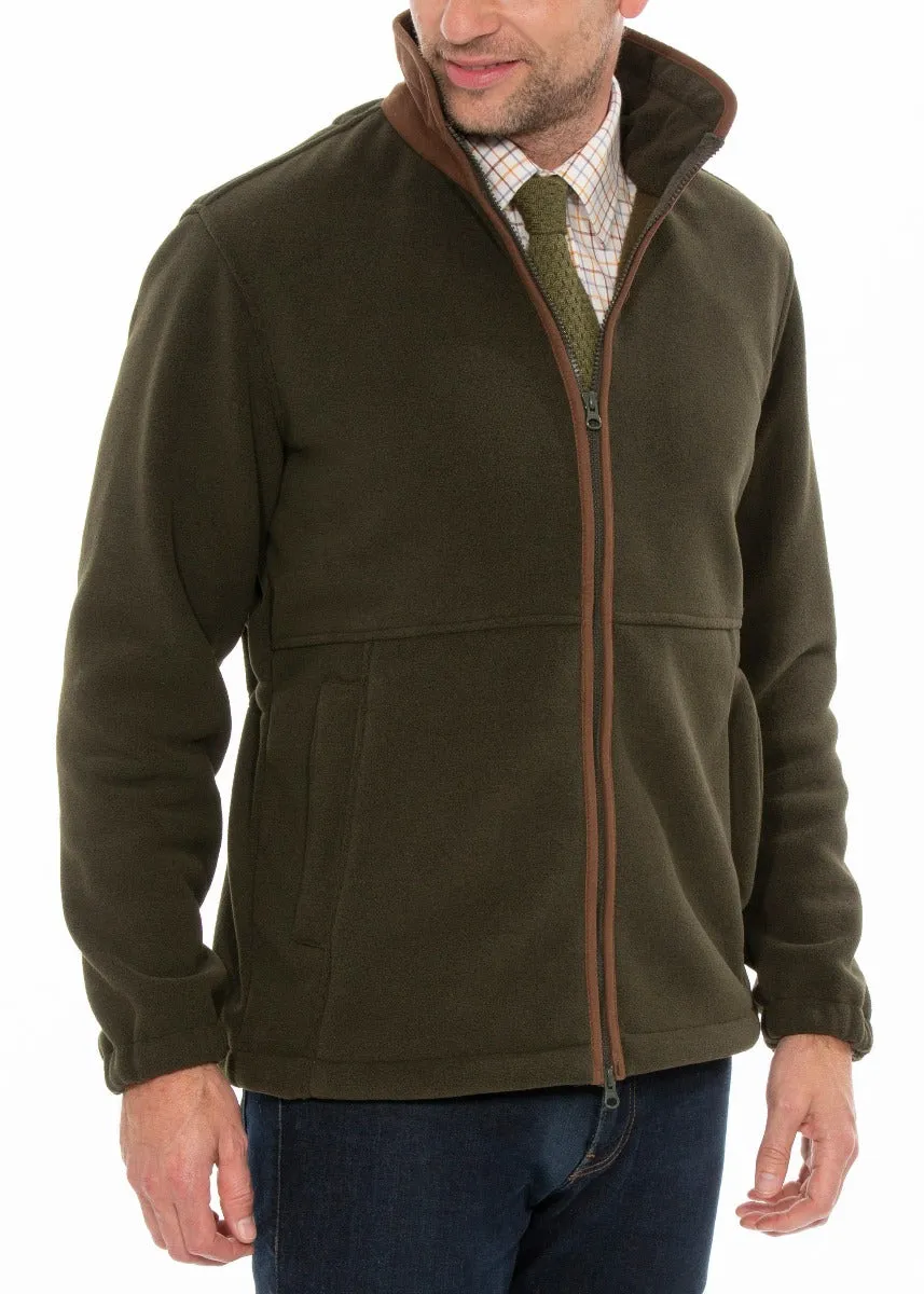 Aylsham Men's Fleece Windblock In Green - Regular Fit