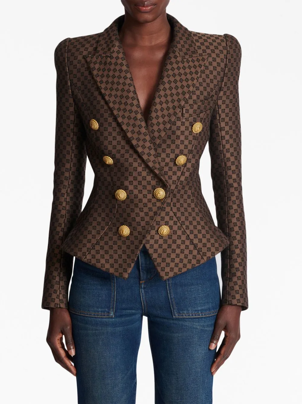 Balmain Jackets Brown