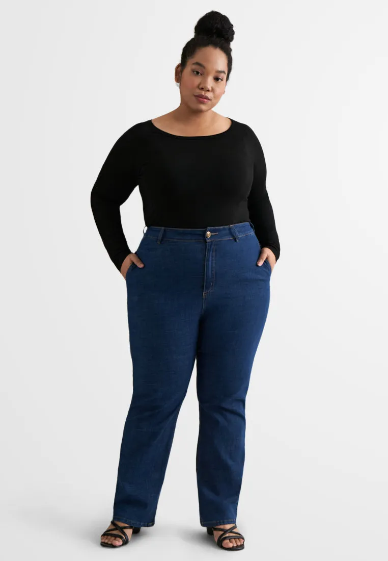 Beatrix High Waisted Mom Jeans - Blue