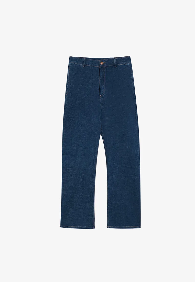 Beatrix High Waisted Mom Jeans - Blue