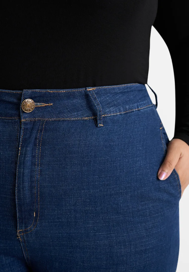 Beatrix High Waisted Mom Jeans - Blue