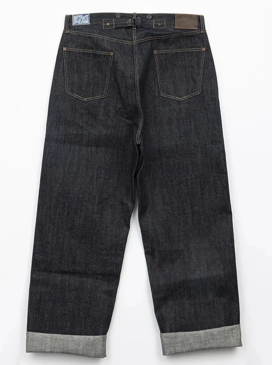 Belafonte Ragtime Clothing, 1936 Buckle Back Denim, Indigo