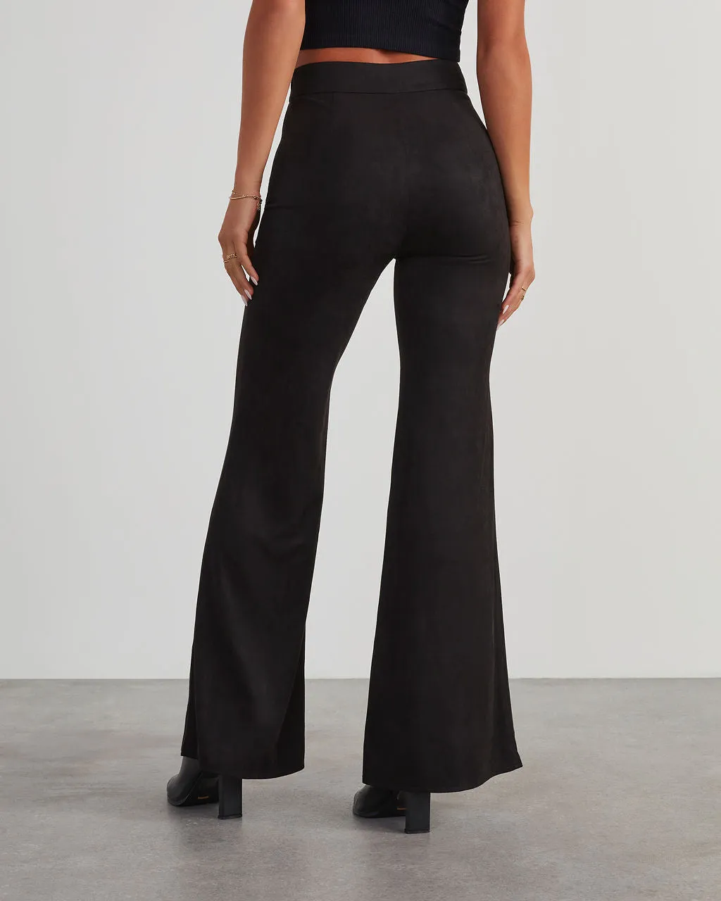 Born With It Faux Suede Wide Leg Pants