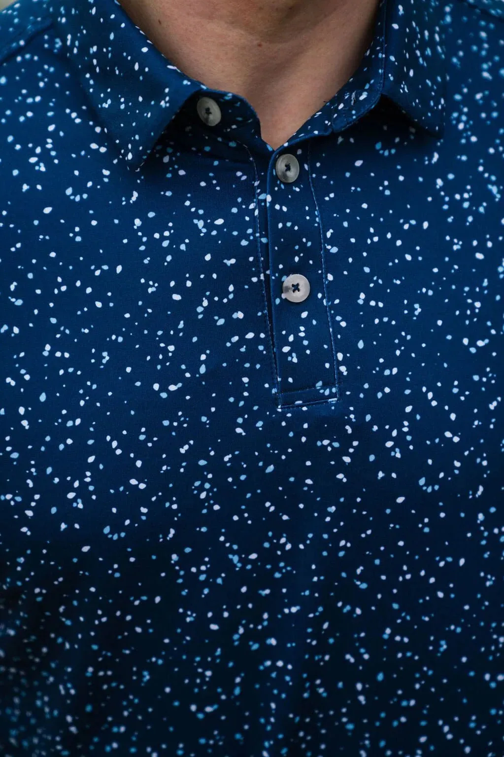 Burlebo Navy Speckled Performance Polo