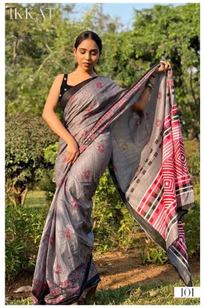 Charming Pure Cotton Block Printed Saree With Blouse Piece