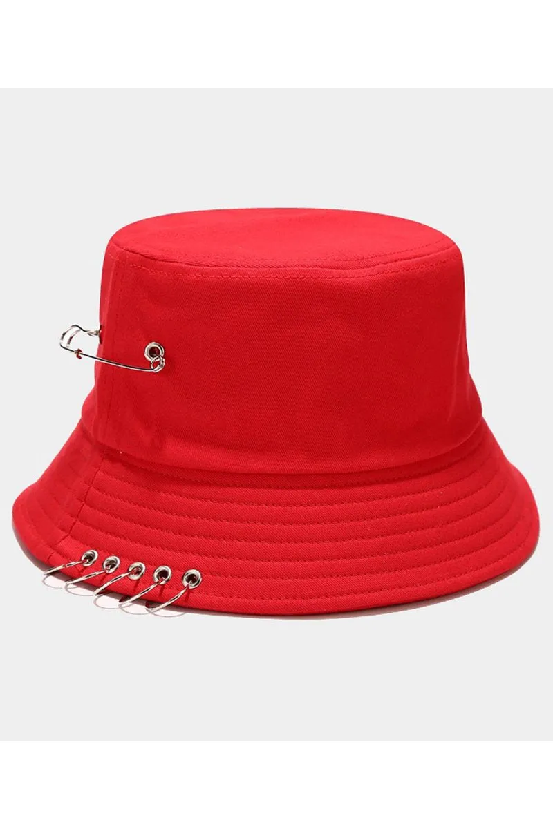 CLIP DETAILED TRENDY FASHION BUCKET HAT