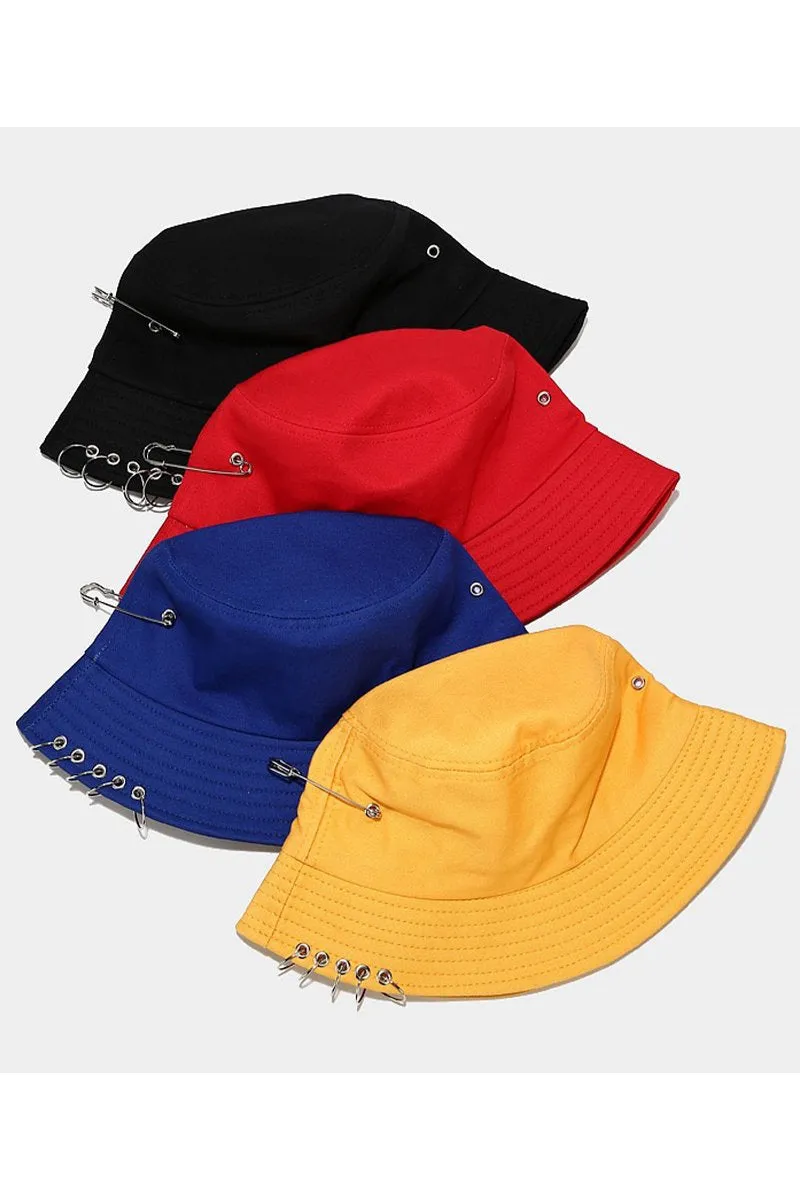 CLIP DETAILED TRENDY FASHION BUCKET HAT