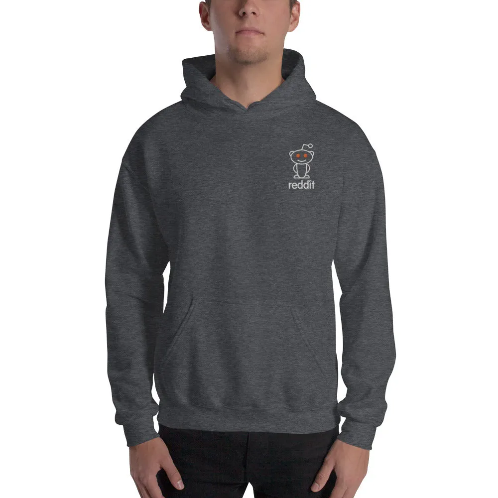 Embroidery Reading Robot Robot Logo Gray Hoodies