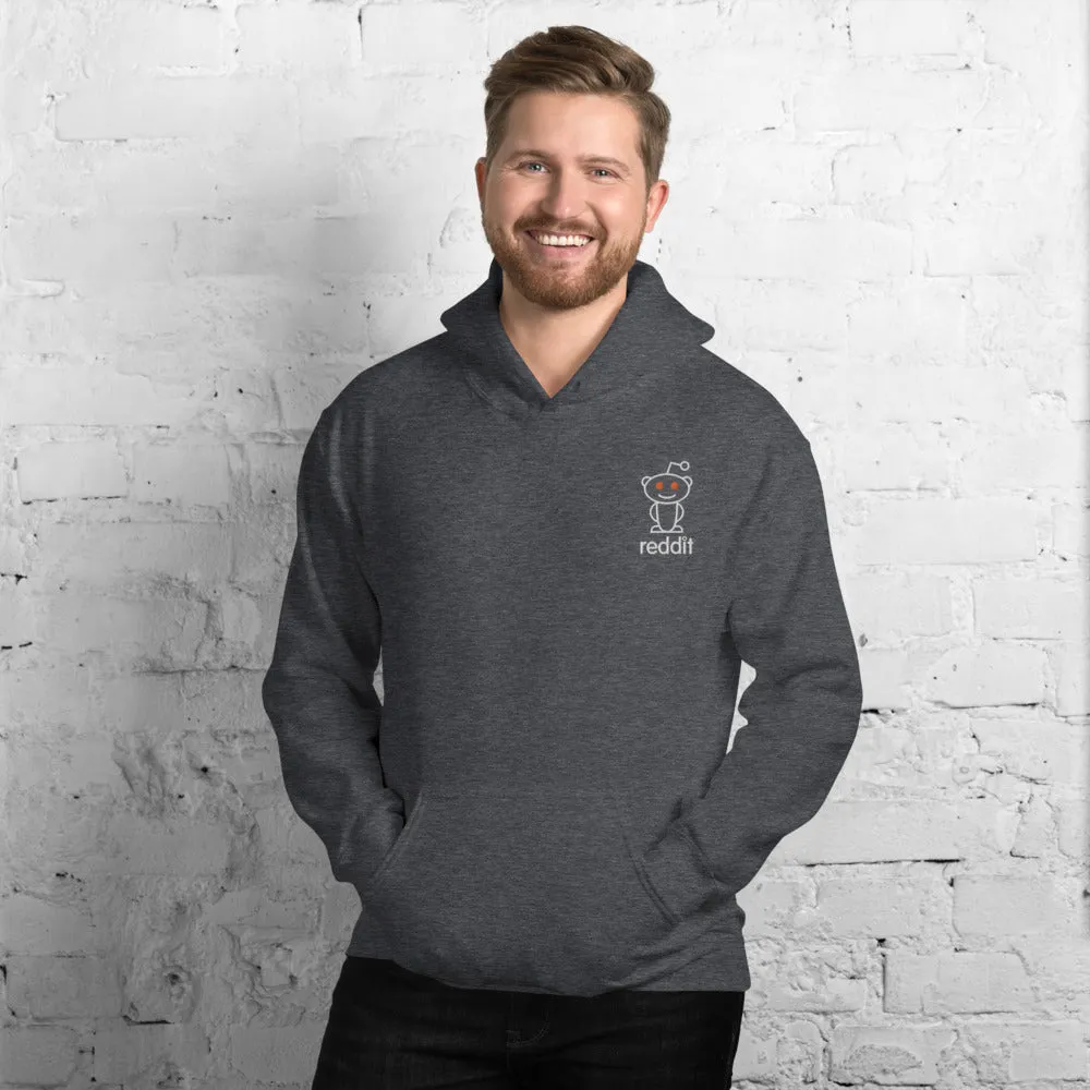 Embroidery Reading Robot Robot Logo Gray Hoodies