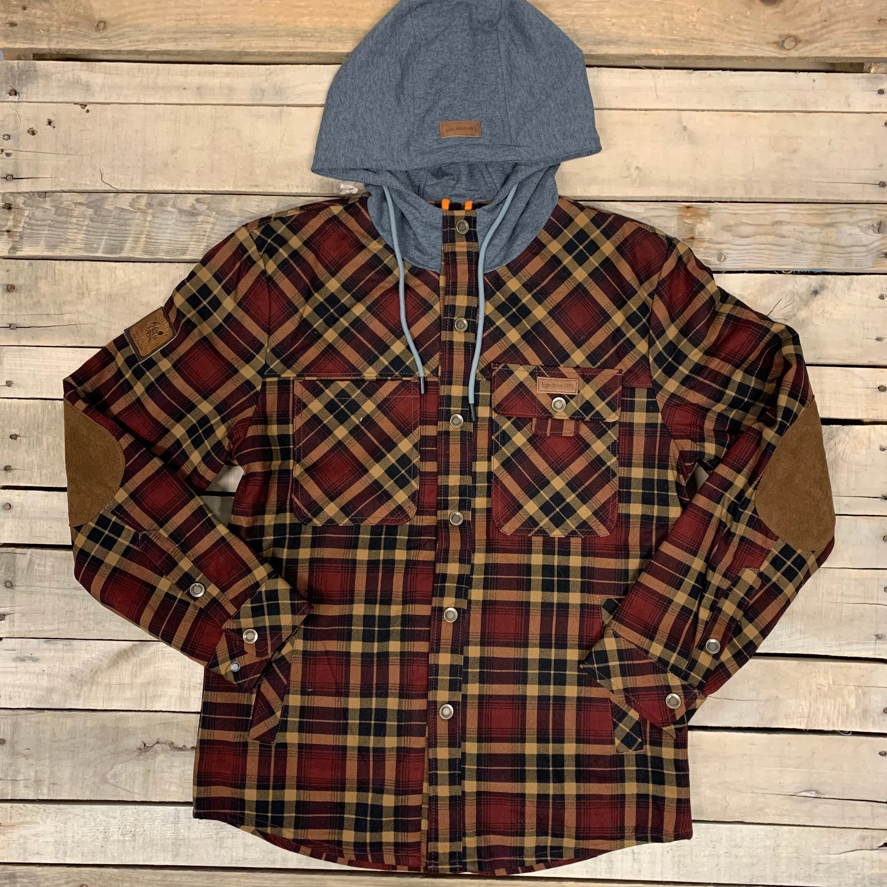 Expedition Trading Hooded Plaid Jacket