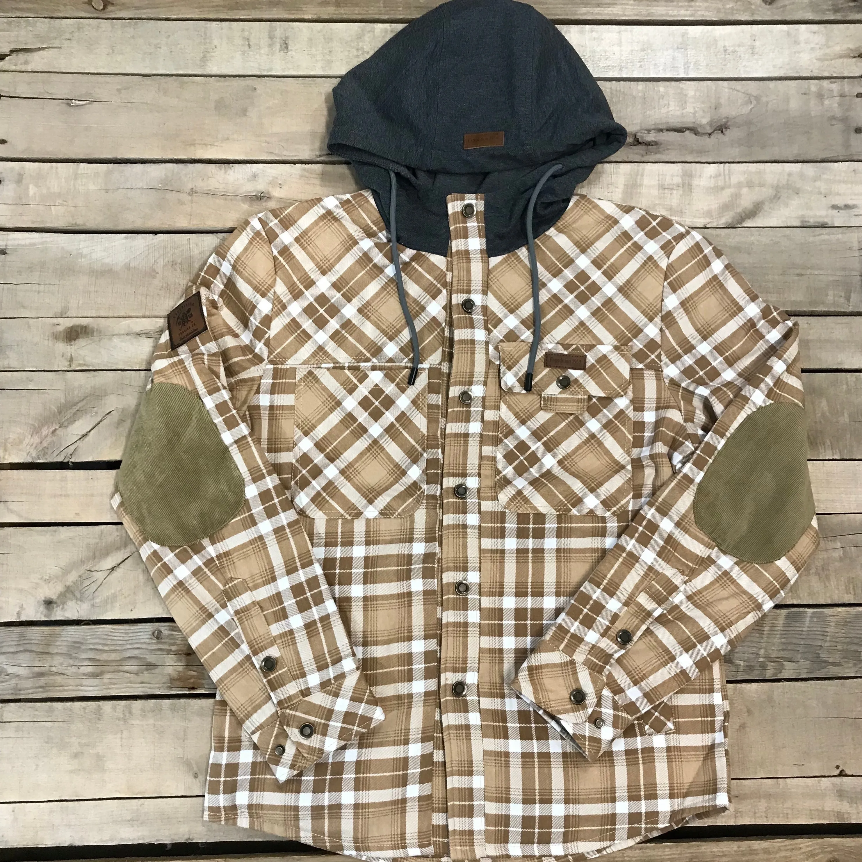 Expedition Trading Hooded Plaid Jacket