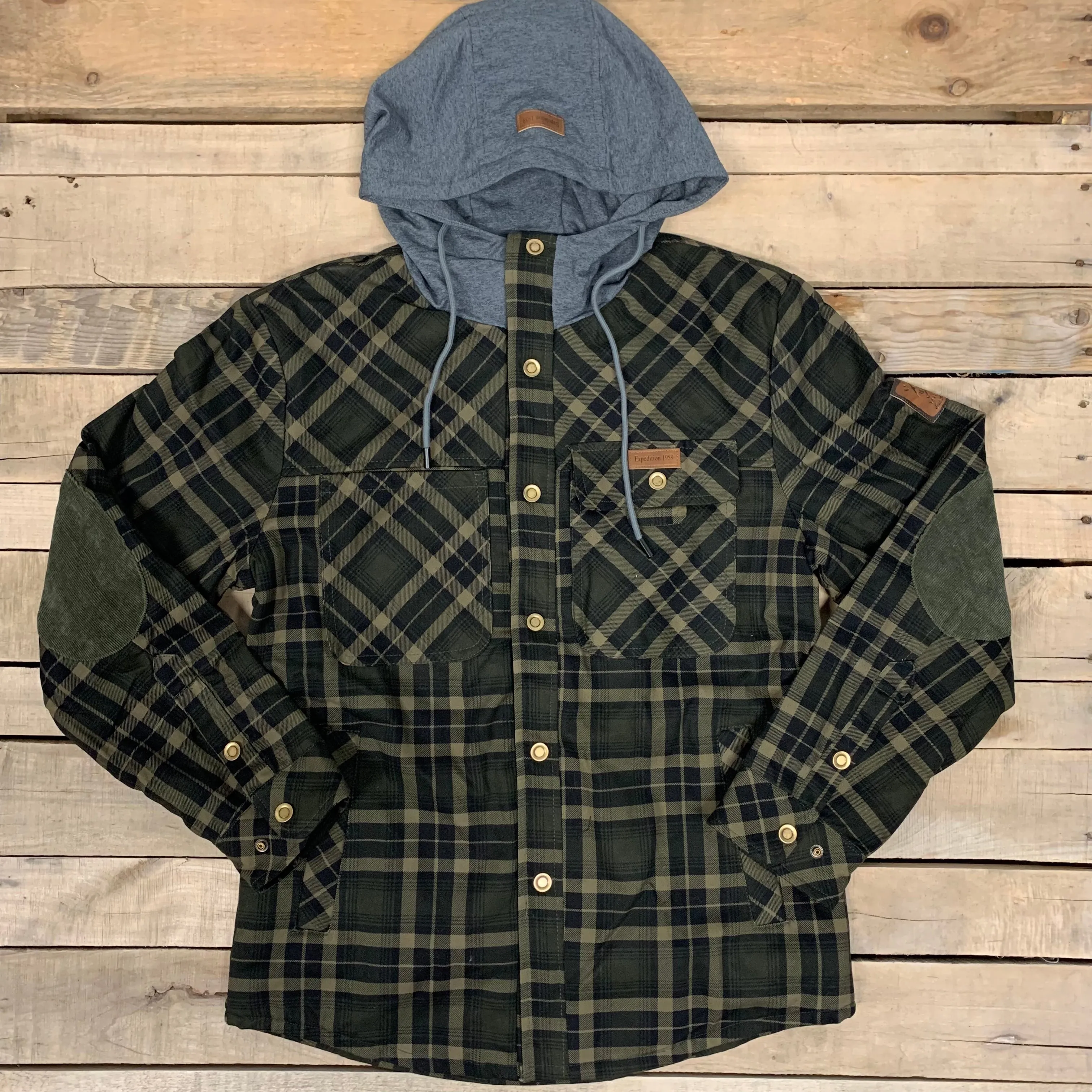 Expedition Trading Hooded Plaid Jacket