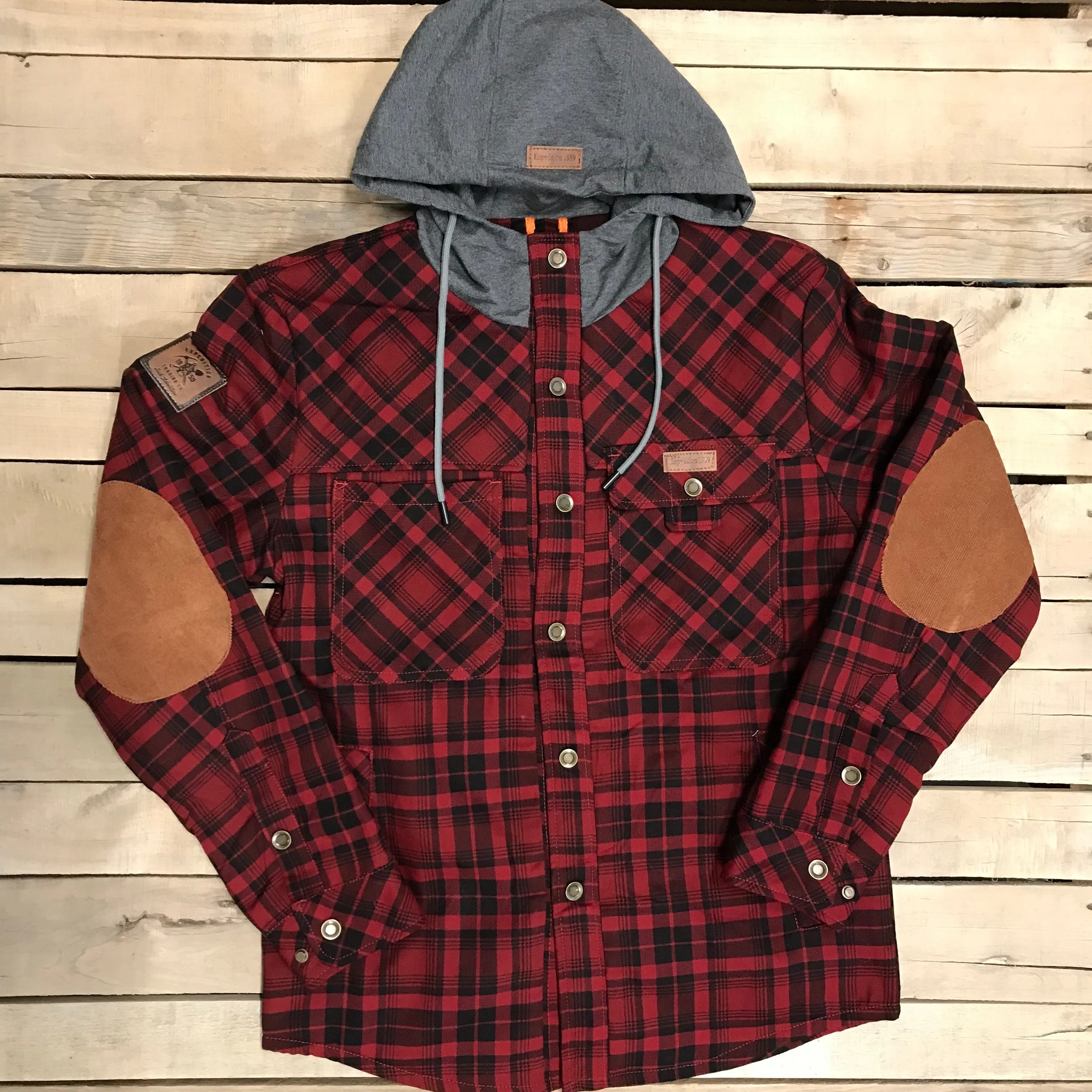 Expedition Trading Hooded Plaid Jacket