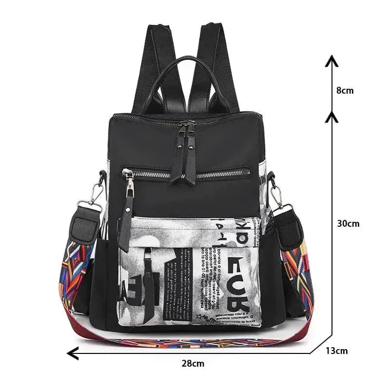 Fashionable Patchwork Oxford Women's Backpack