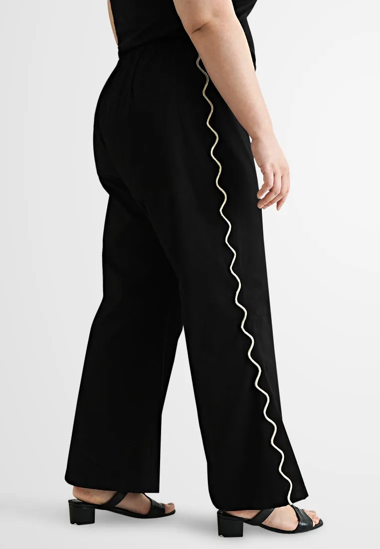 Fia Scallop Side Seams Bootcut Pants