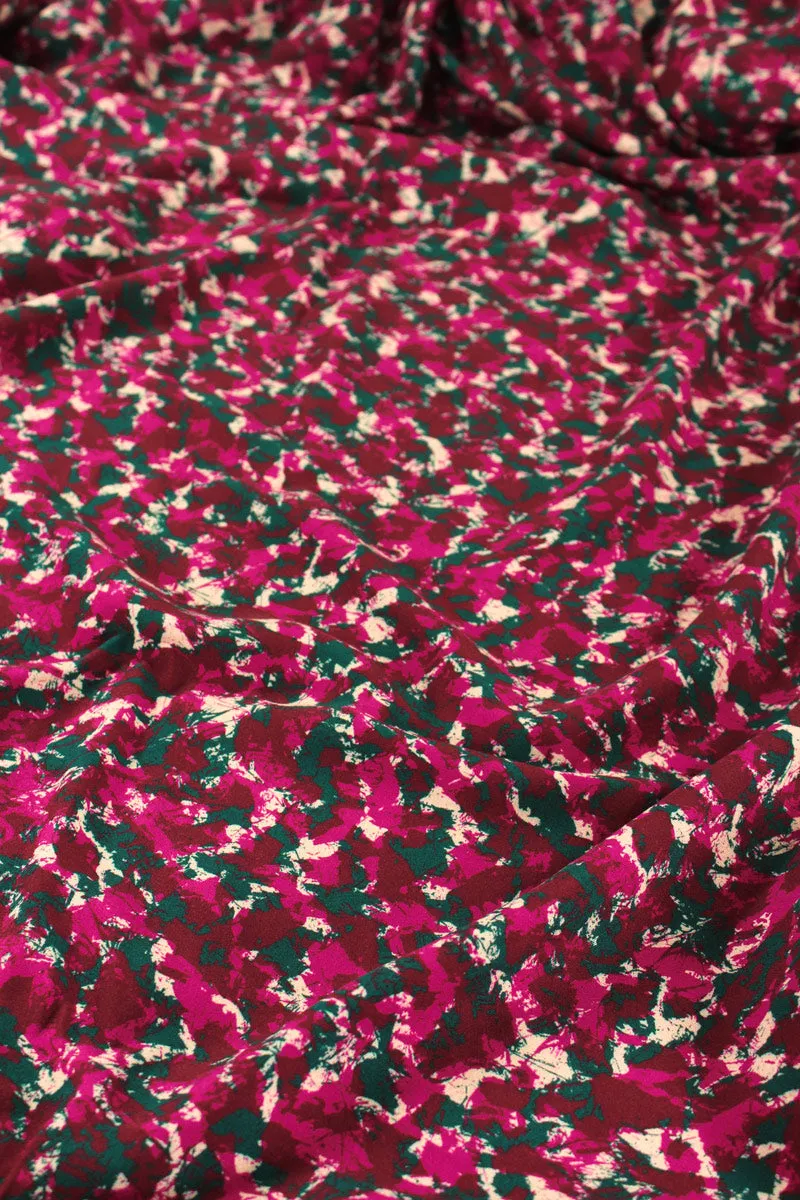 Églantine & Zoé - Granite in Burgundy Viscose Fabric