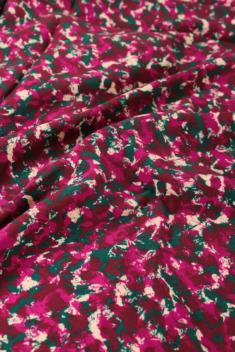 Églantine & Zoé - Granite in Burgundy Viscose Fabric