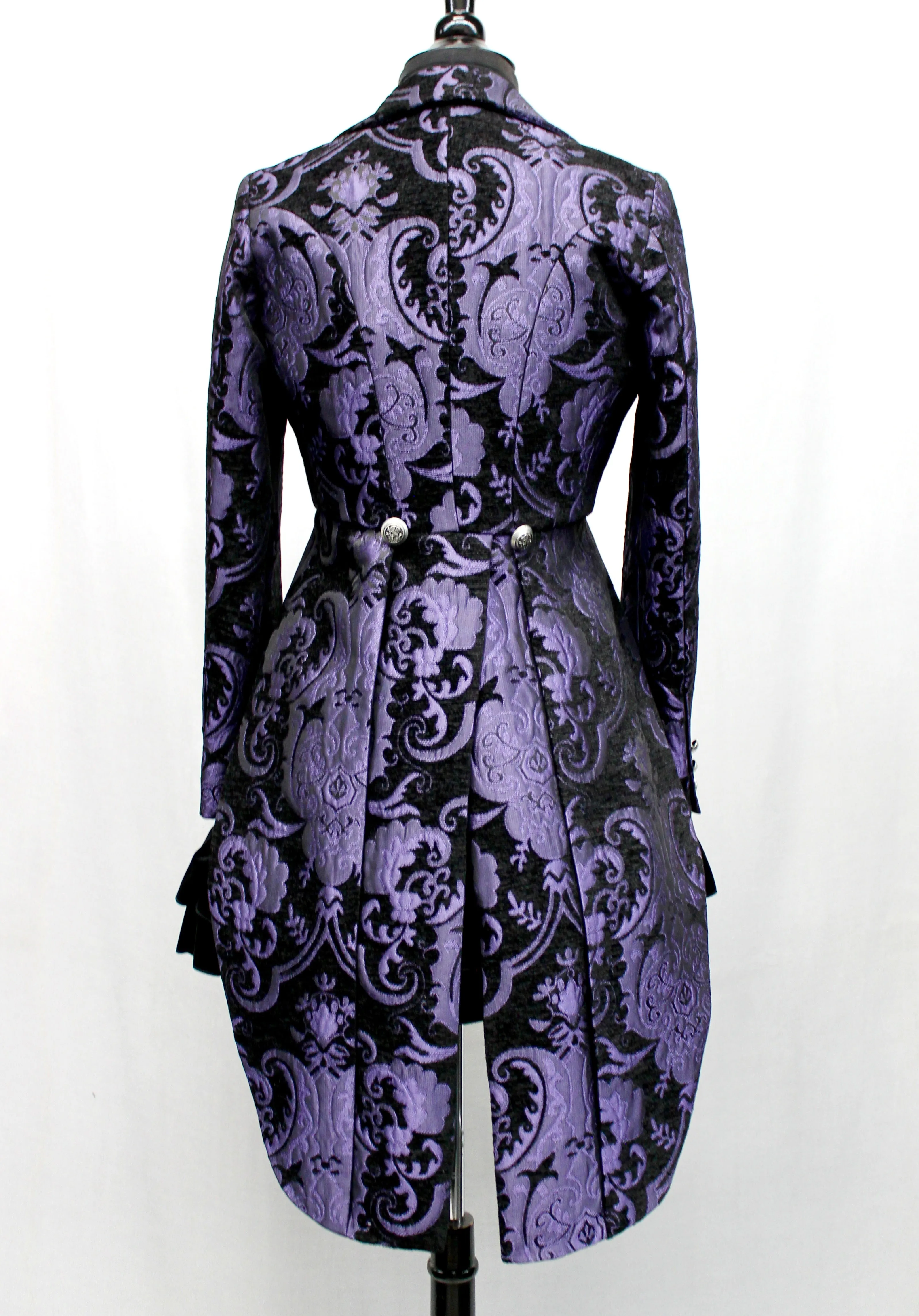 HARLEQUIN TAILCOAT - PURPLE/BLACK TAPESTRY