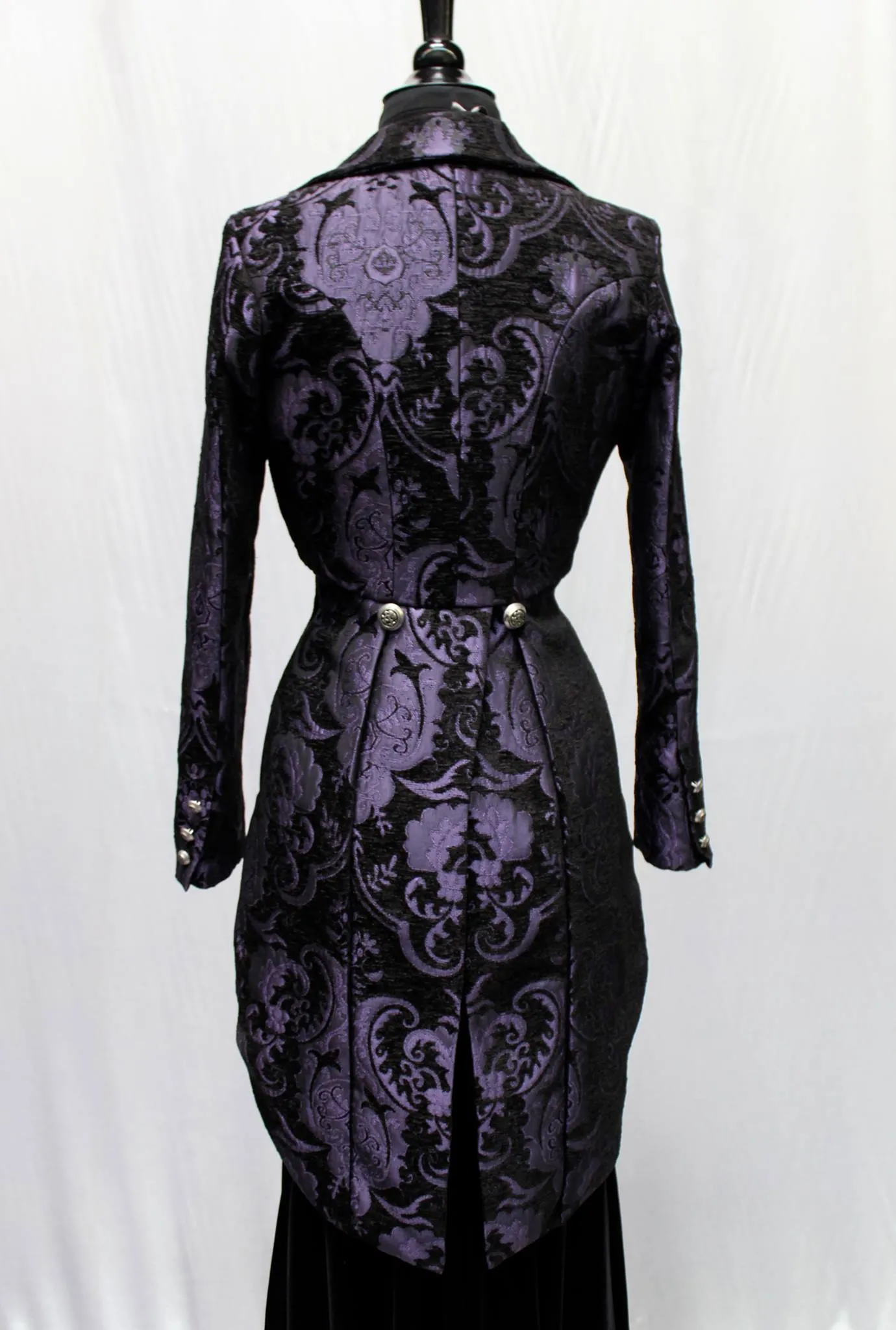 HARLEQUIN TAILCOAT - PURPLE/BLACK TAPESTRY