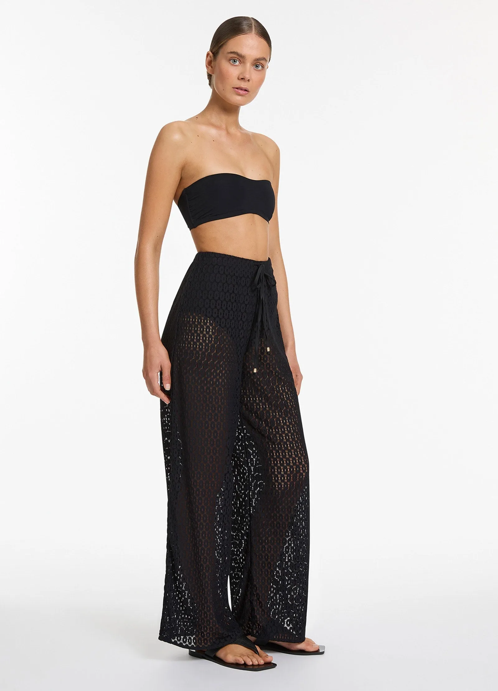 Jetset Stretch Lace Pant - Black