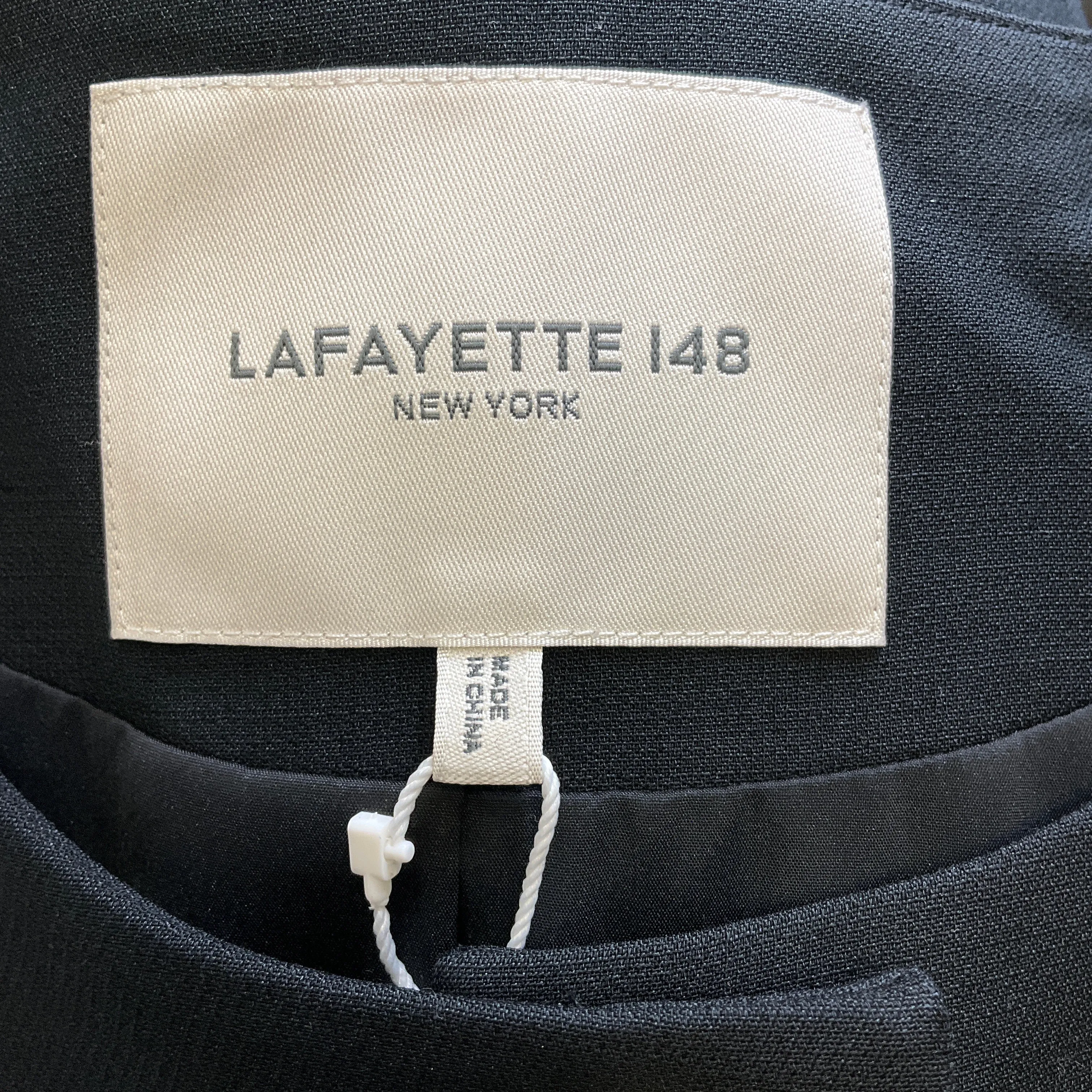 Lafayette 148 New York Black Cropped Button-Front Wool Jacket