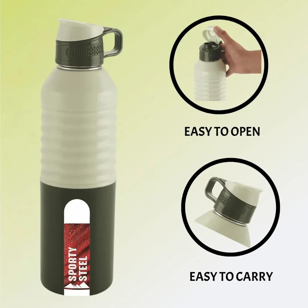 Liza Green Sporty Insulated Steel Bottle for Office, Home, School | Leak Proof | Wide Mouth 800ml