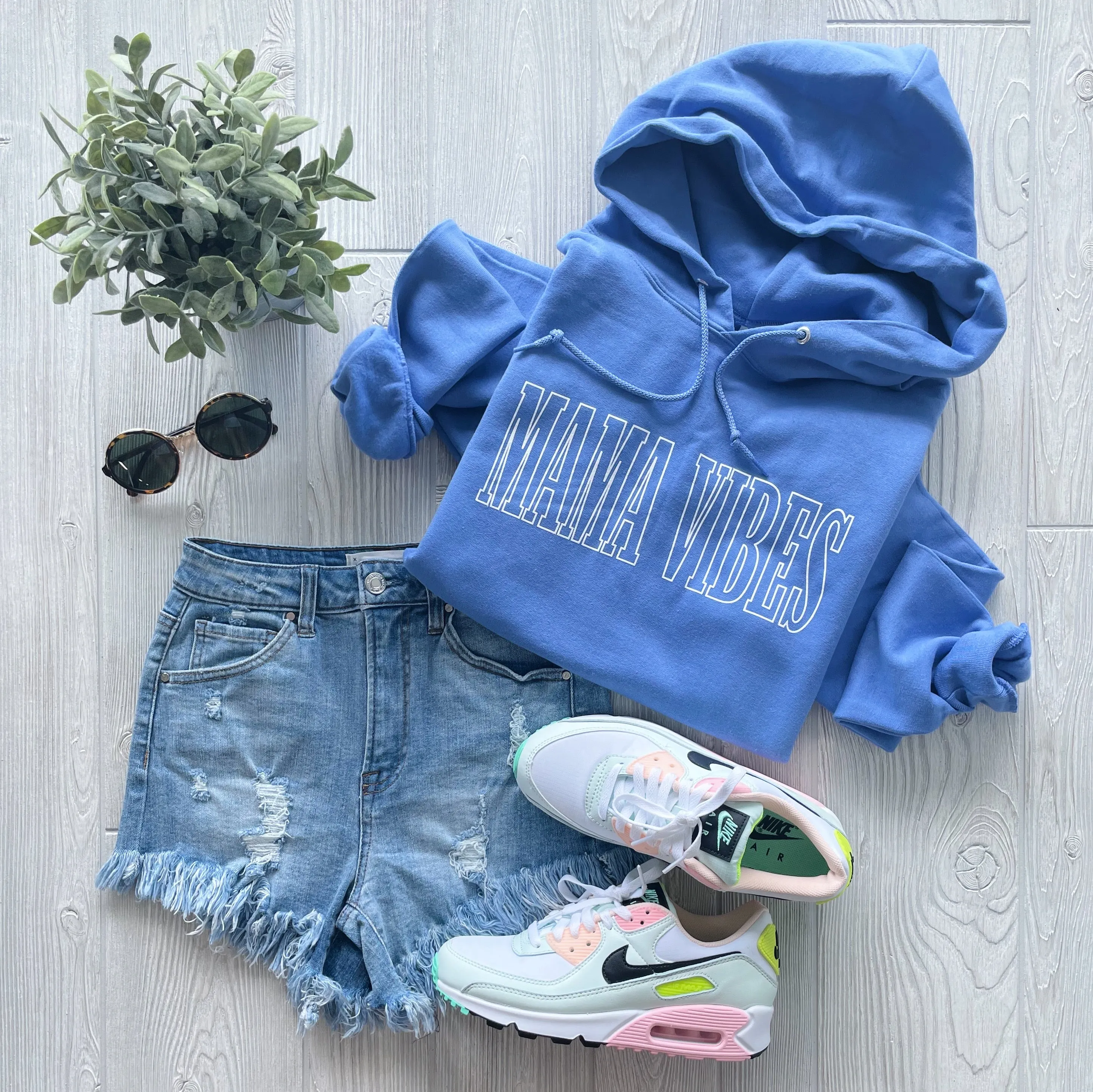 MAMA VIBES • Periwinkle Hoodie