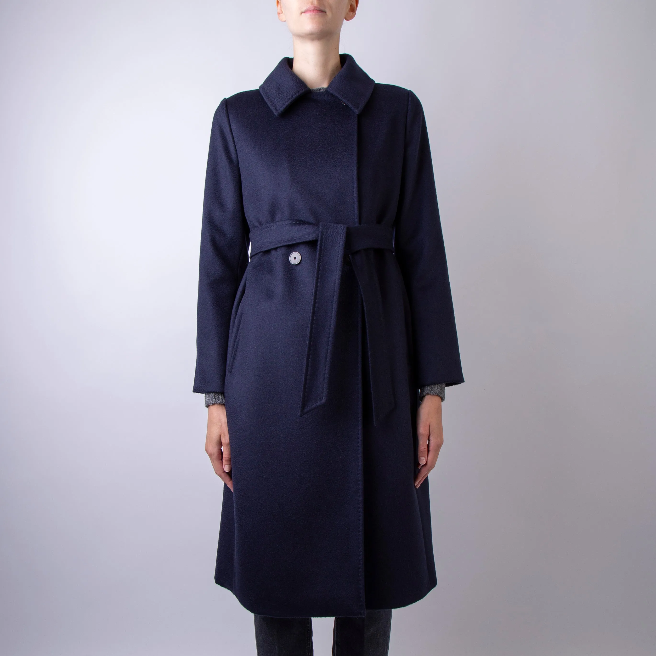 Optimized Title: Womens Elegant Blue Coat - MAX MARA STUDIO 2426016202600 010