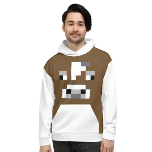 Minecraft Cow Face Adult Pullover Hoodie