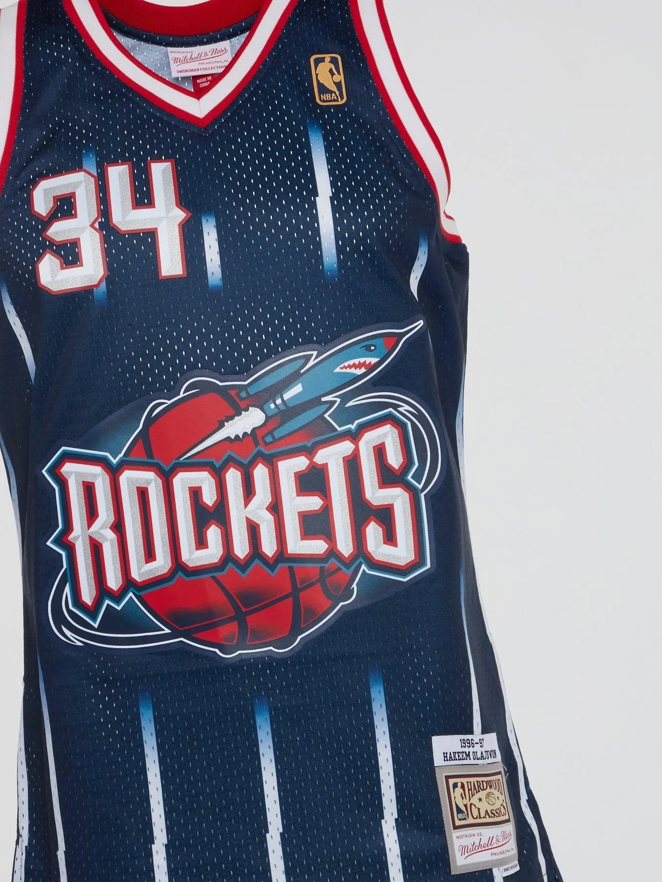 Mitchell and Ness - NBA Swingman Road Jersey Rockets 96 Hakeem Olajuwon - Navy