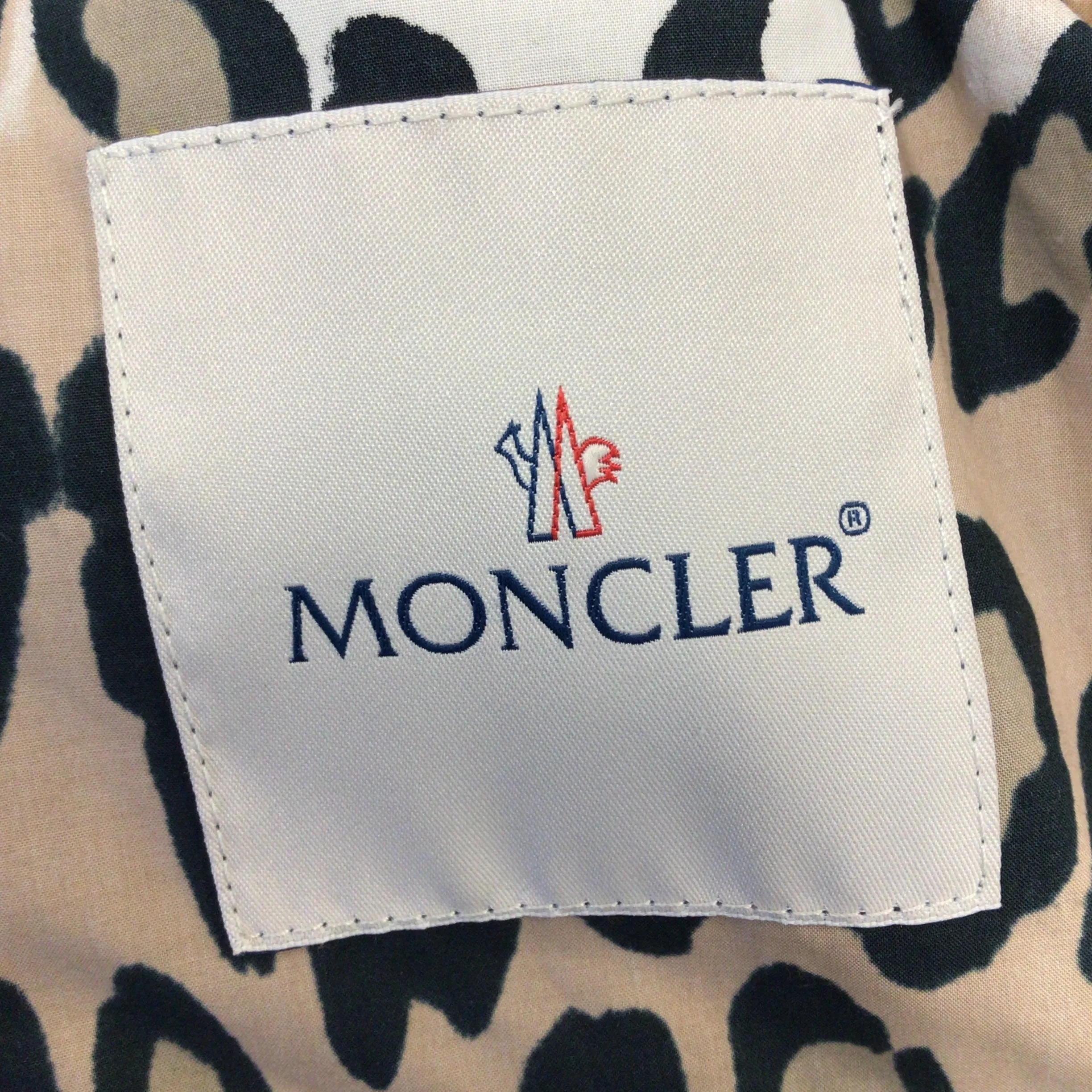 Moncler Tan / Black 'Ivoire' Leopard Printed Full Zip Jacket