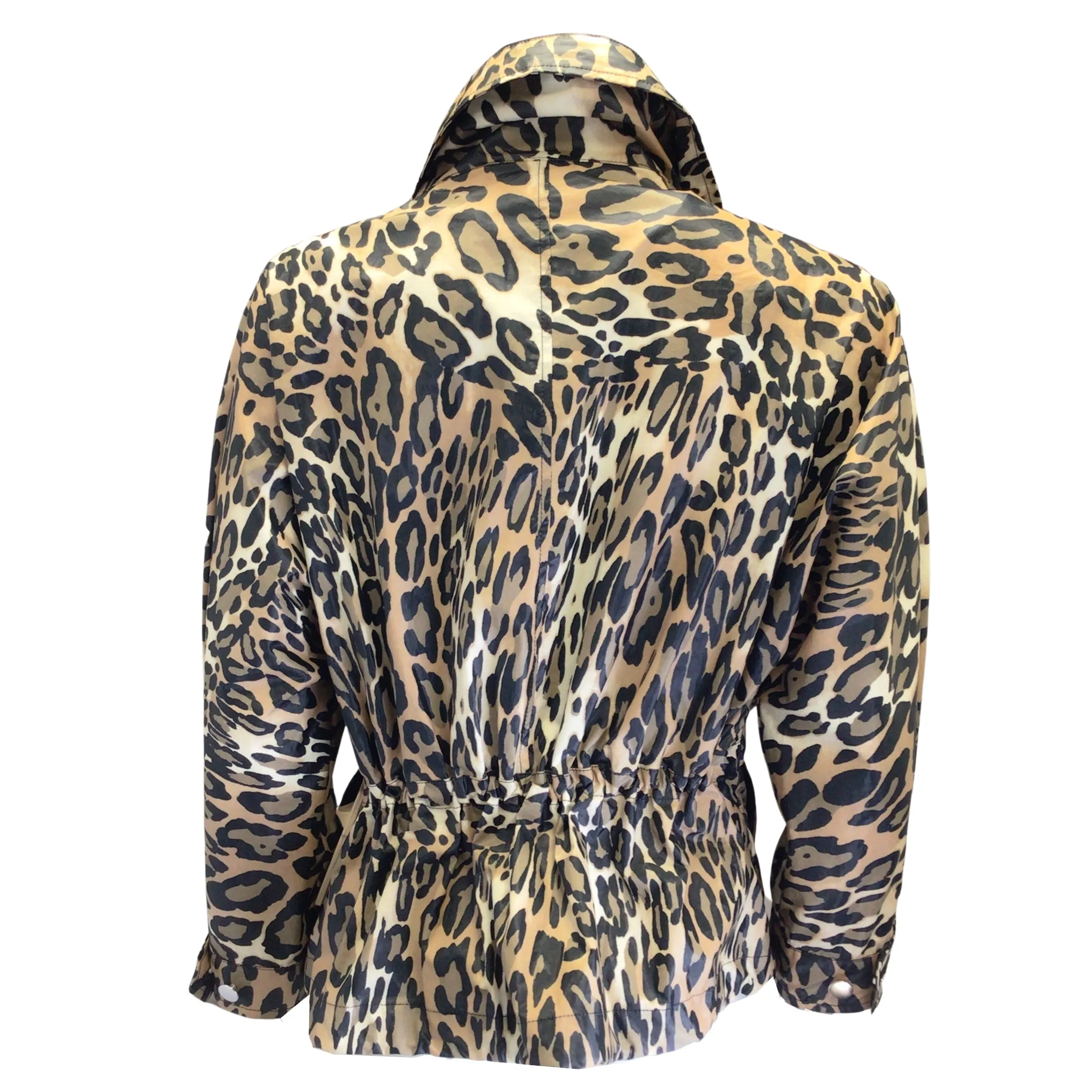 Moncler Tan / Black 'Ivoire' Leopard Printed Full Zip Jacket