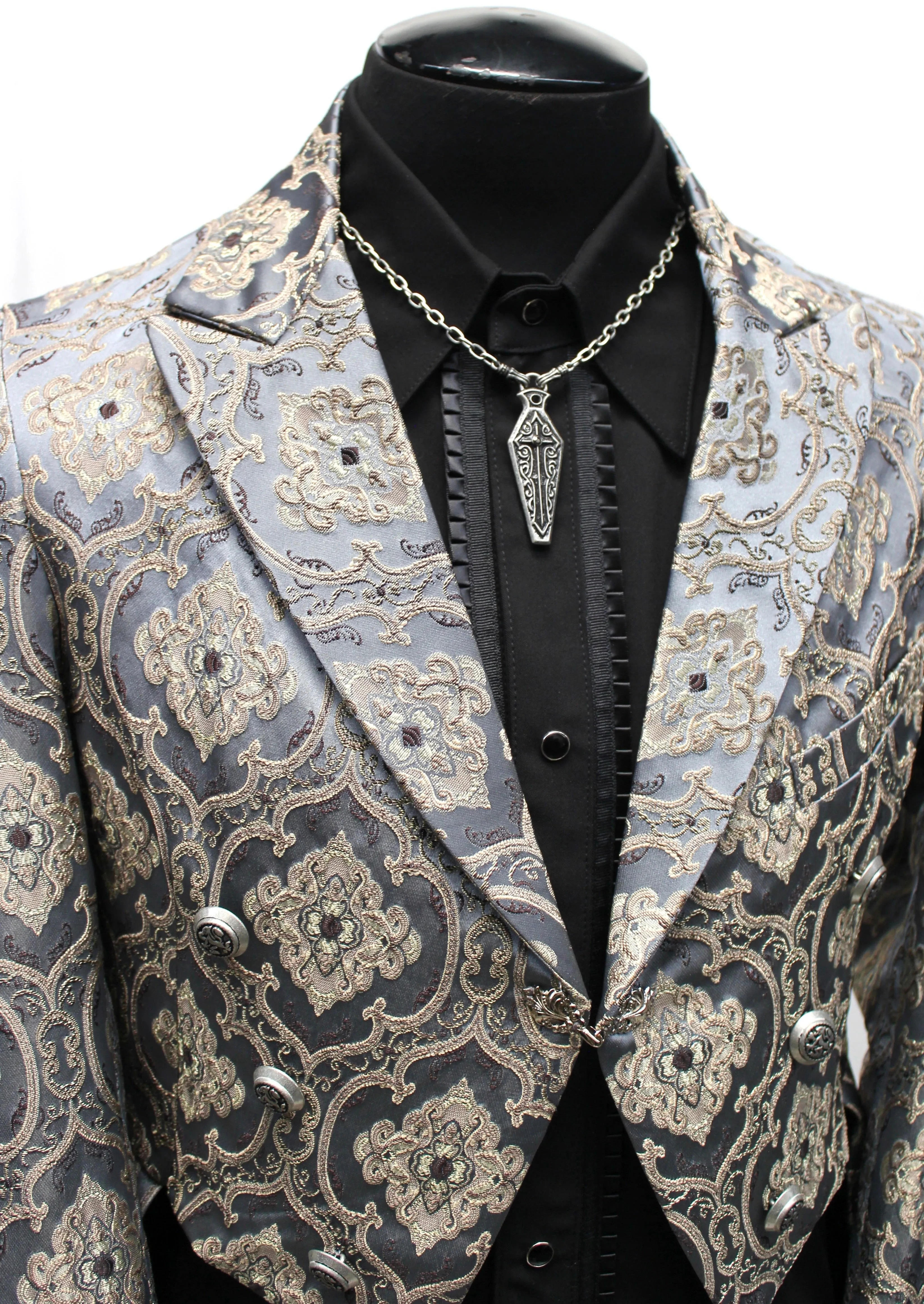 MONTE CRISTO TAILCOAT - BLUE BROCADE