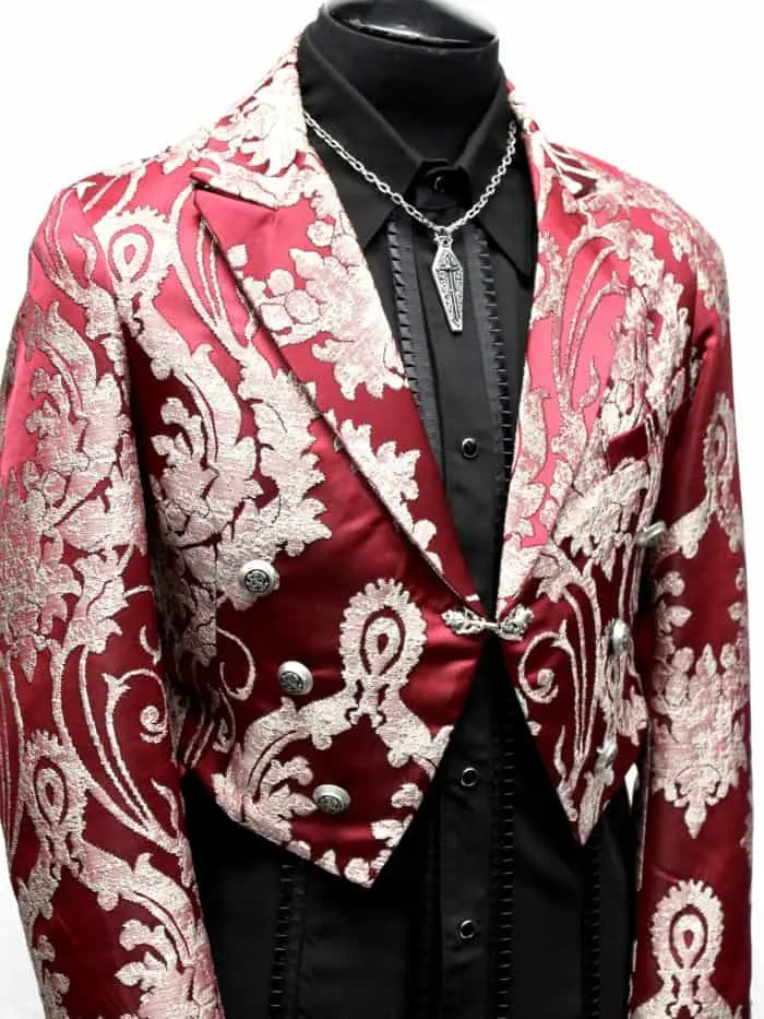 MONTE CRISTO TAILCOAT - RED SATIN BROCADE