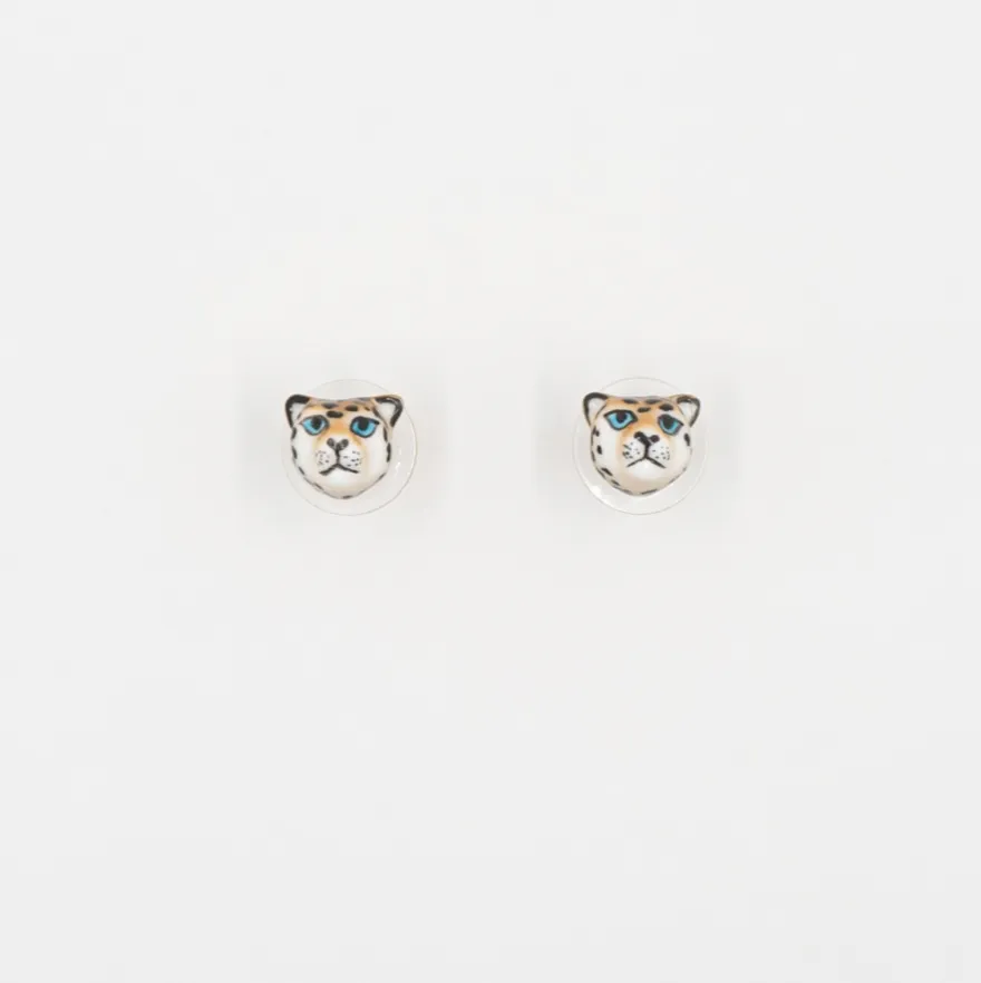 Nach Mini Leopard Stud Earrings