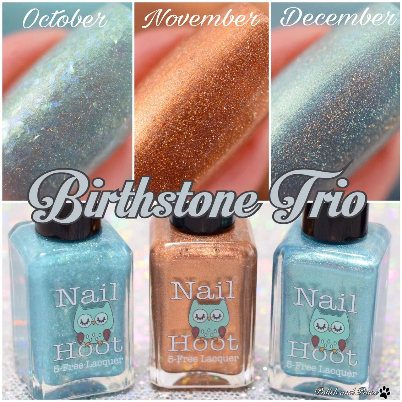 October, November, December Birthstone Trio