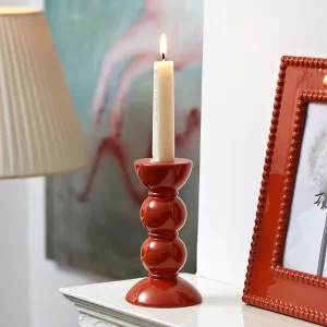 Orange Bobbin Candle Stick - 14cm