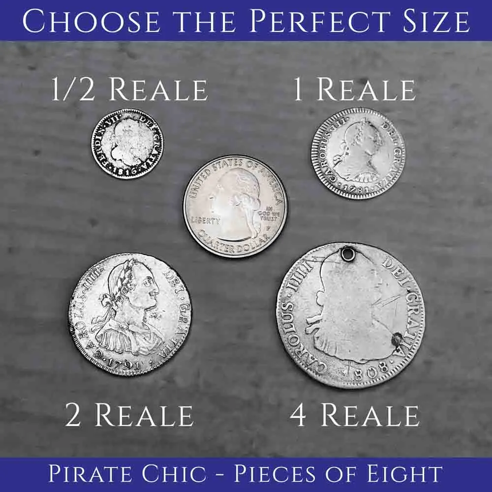 Pirate Chic Silver 1 Reale Spanish Portrait Dollar Dated 1790 - the Legendary "Piece of Eight" Pendant | Artifact #8845