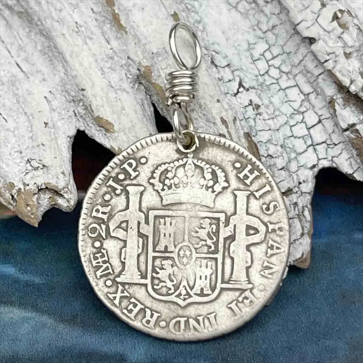 Pirate Chic Silver 2 Reale Spanish Portrait Dollar Dated 1817 - the Legendary "Piece of Eight" Pendant | Artifact #8875