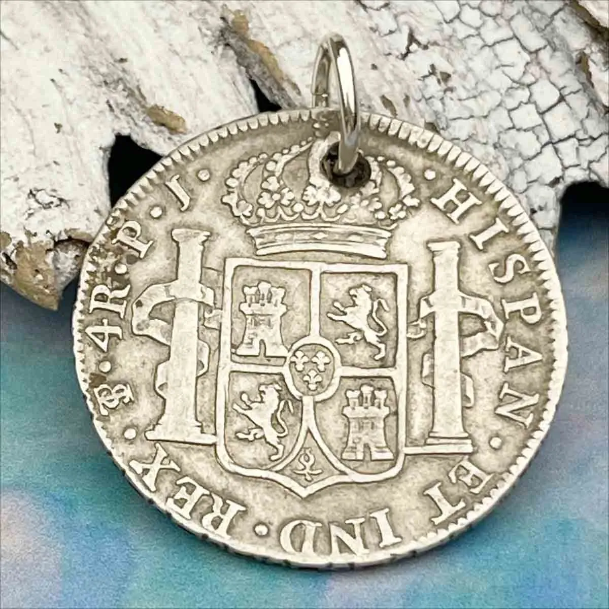 Pirate Chic Silver 4 Reale Spanish Portrait Dollar Dated 1808 - the Legendary "Piece of Eight" Pendant | Artifact #8882