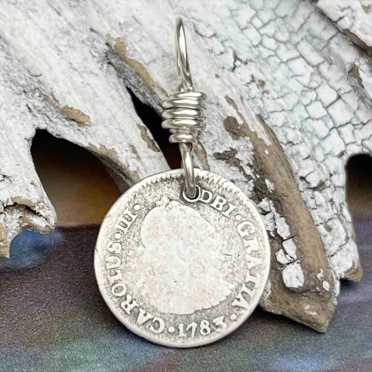 Pirate Chic Silver Half Reale Spanish Portrait Dollar Dated 1783 - the Legendary "Piece of Eight" Pendant | Artifact #8829