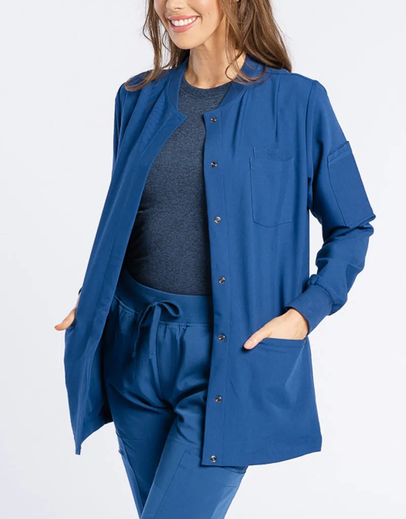 Scrub Jacket Button Up - Royal Blue