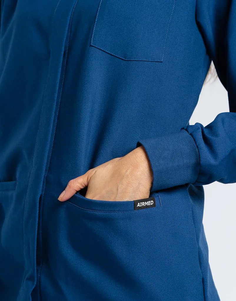 Scrub Jacket Button Up - Royal Blue