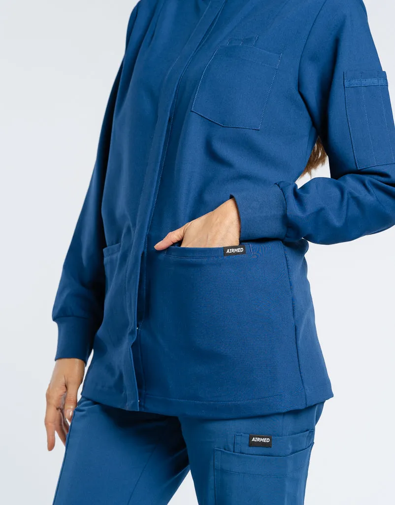 Scrub Jacket Button Up - Royal Blue